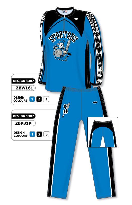 Athletic Knit Sublimated Long Sleeve Basketball Warm Up Set Design 1307 (ZBWLS61-1307)